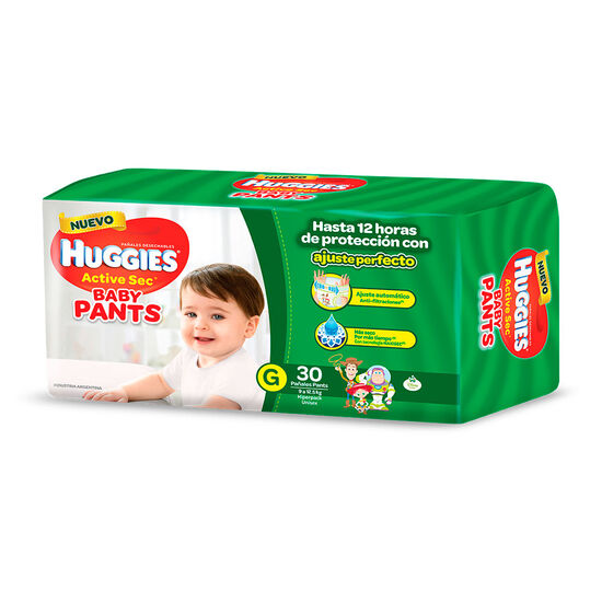 PAÑAL HUGGIES ACTIVE SEC BABY PANTS G x30